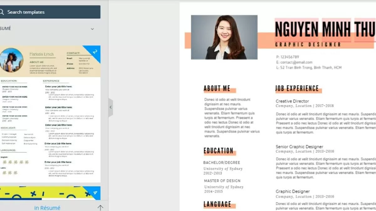 Chọn nền tảng tạo CV online.