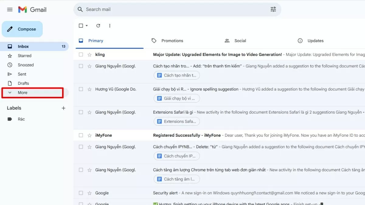 Mở trình duyệt và đăng nhập vào tài khoản Gmail.