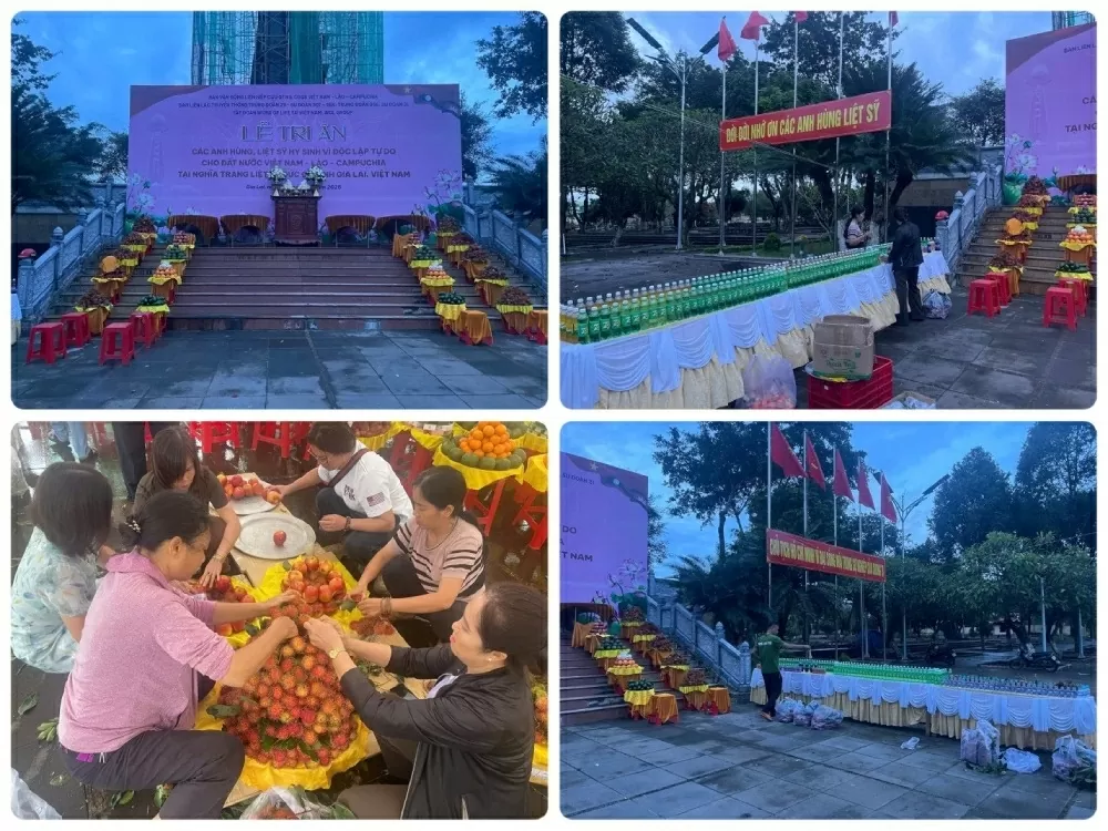 Từng phần việc khẩn trưởng, góp phần sớm hoàn thiện lễ đài chính.