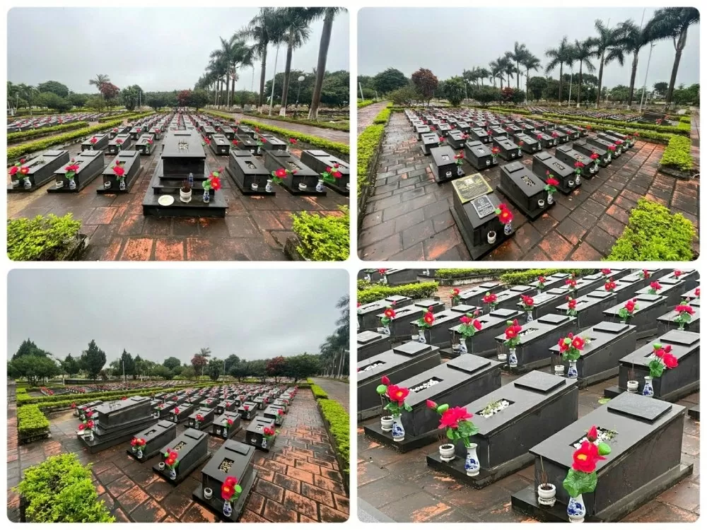 Cơn mưa vội chiều ngày 21/07 như gột trôi những mảng bám thời gian. Từng mộ phần liệt sỹ được Kỷ niệm Ngày Thương binh - Liệt sĩ 27/7: Lời thì thầm của những ngôi mộ không tên