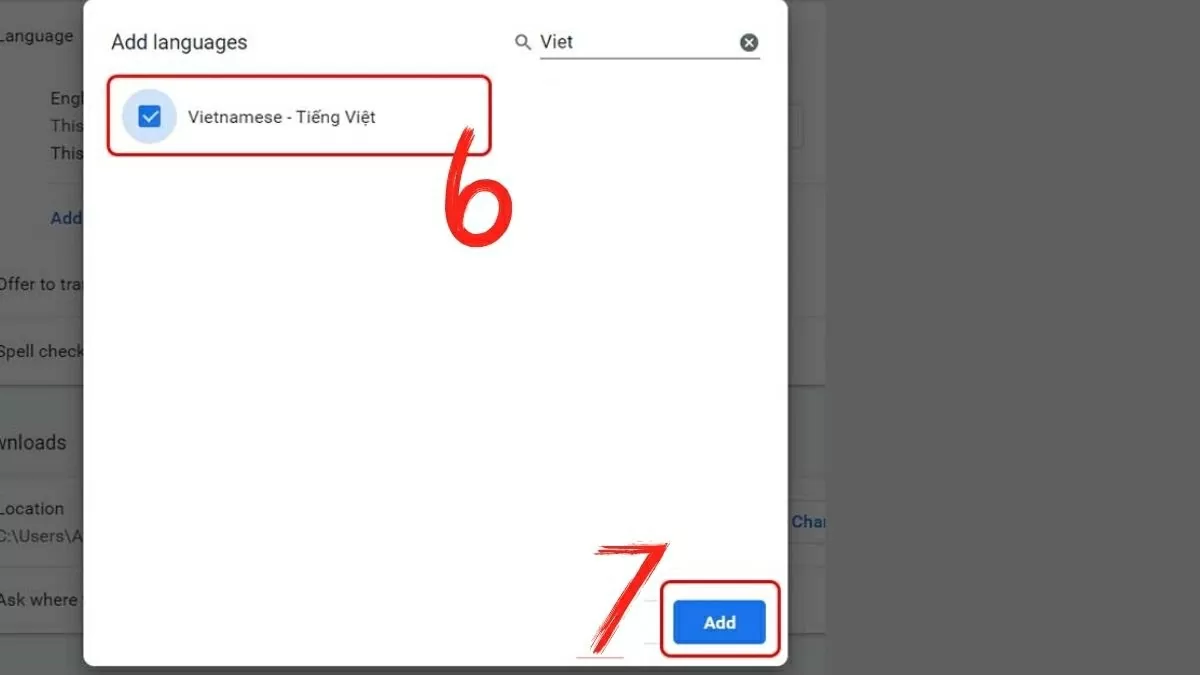 Nhấp vào Thêm ngôn ngữ (Add languages)