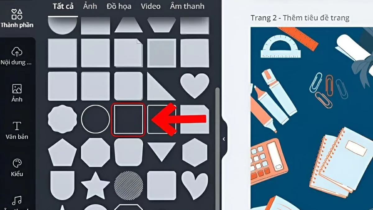 Chọn khung hình bạn muốn tạo viền