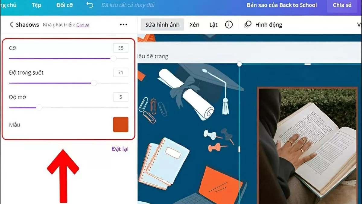 Điều chỉnh màu sắc, độ mờ và kích thước viền