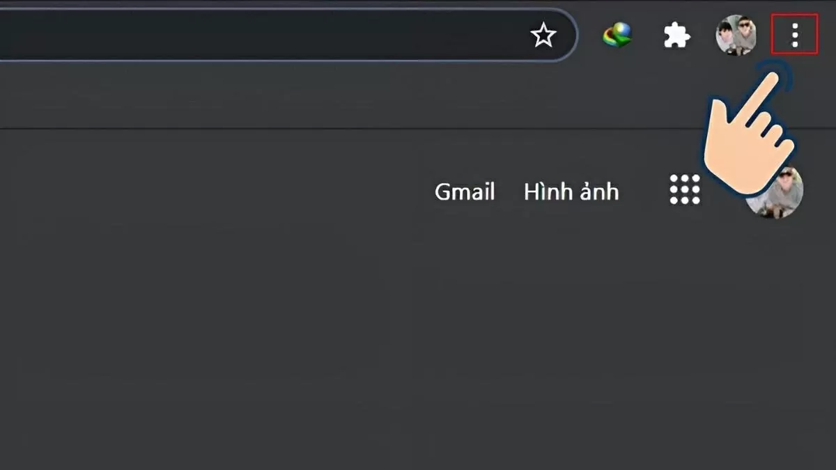 Nhấn vào biểu tượng ba chấm dọc Nhấn vào biểu tượng ba chấm dọc