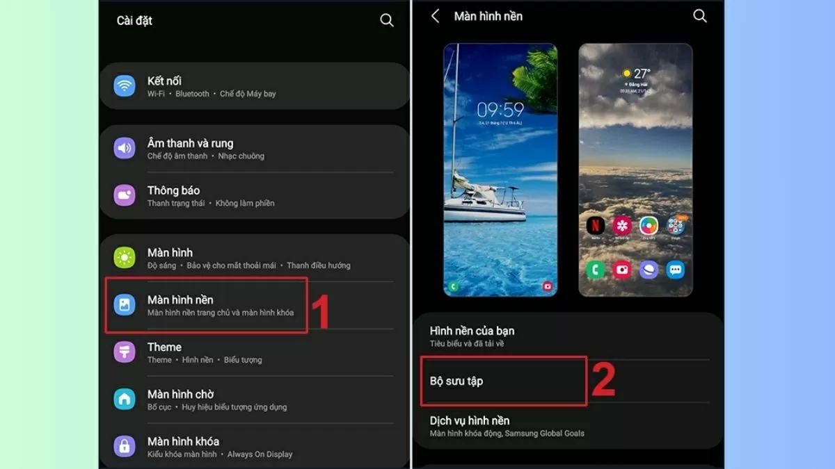 Trước tiên, bạn hãy mở ứng dụng Cài đặt trên điện thoại Samsung.
