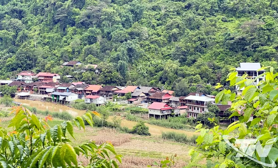 Một góc thôn Pác Ngòi, xã Ba Bể, tỉnh Thái Nguyên. (Nguồn: Báo Thái Nguyên)
