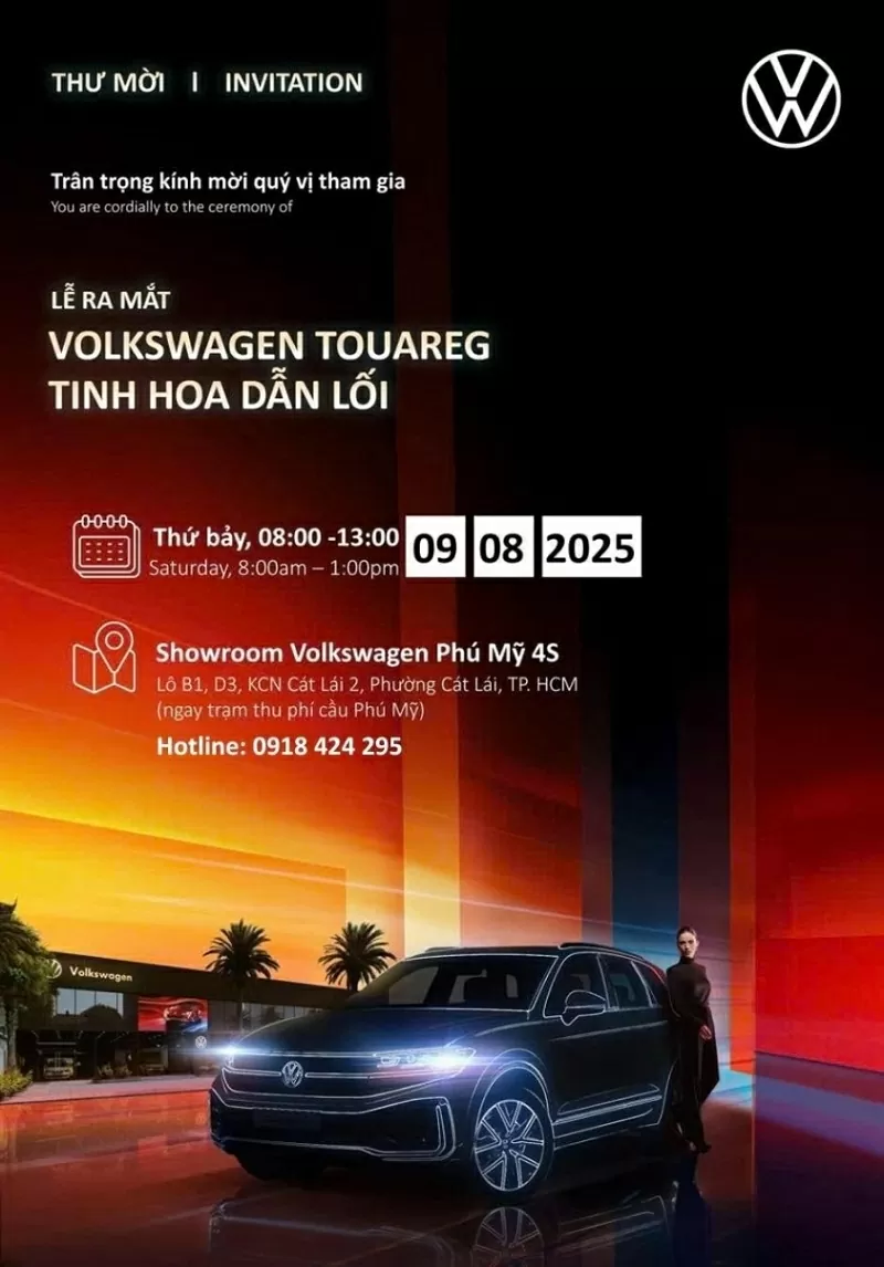 Thư mời ra mắt Volkswagen Touareg 2025 tại TP. Hồ Chí Minh