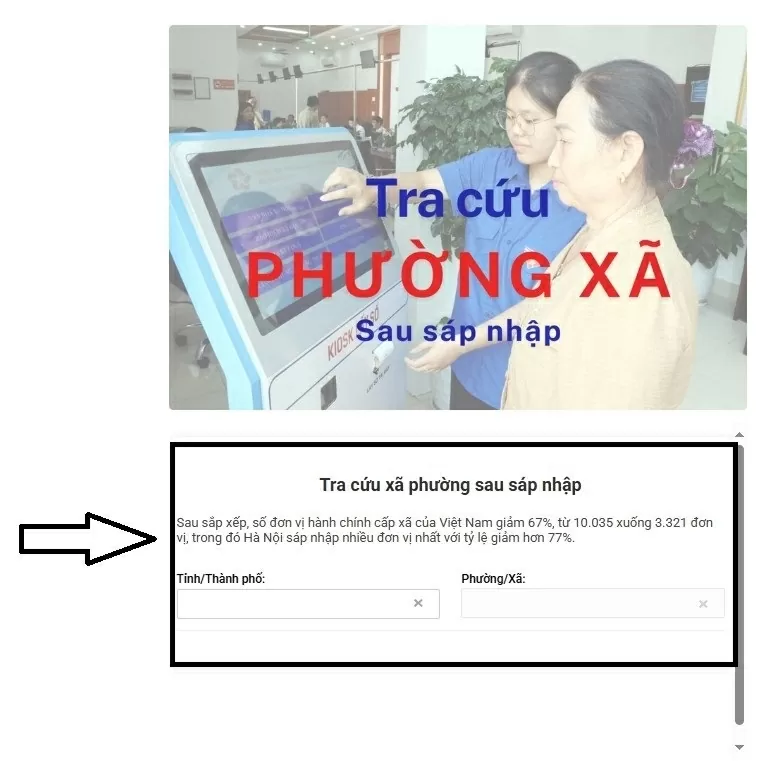 Truy cập vào trang tra cứu