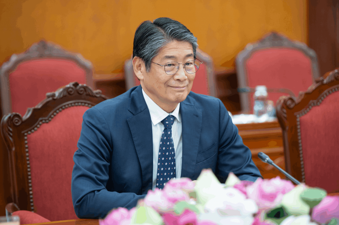 Đại sứ Nhật Bản tại Việt Nam Ito Naoki phát biểu tại cuộc tiếp. (Ảnh: Phạm Thắng)