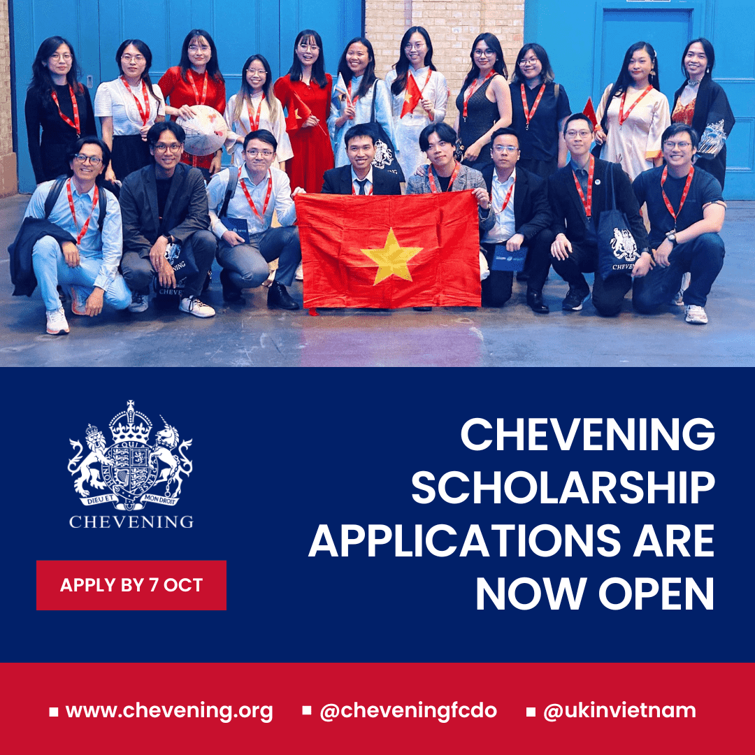 Học bổng Chevening khóa 2026-2027 của chính phủ Anh chính thức mở đơn