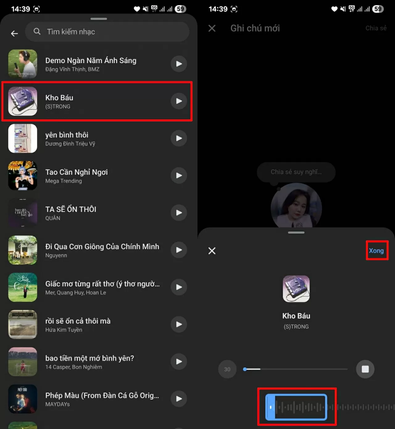 Bạn có thể nghe thử và kéo chọn đoạn nhạc Bạn có thể nghe thử và kéo chọn đoạn nhạc