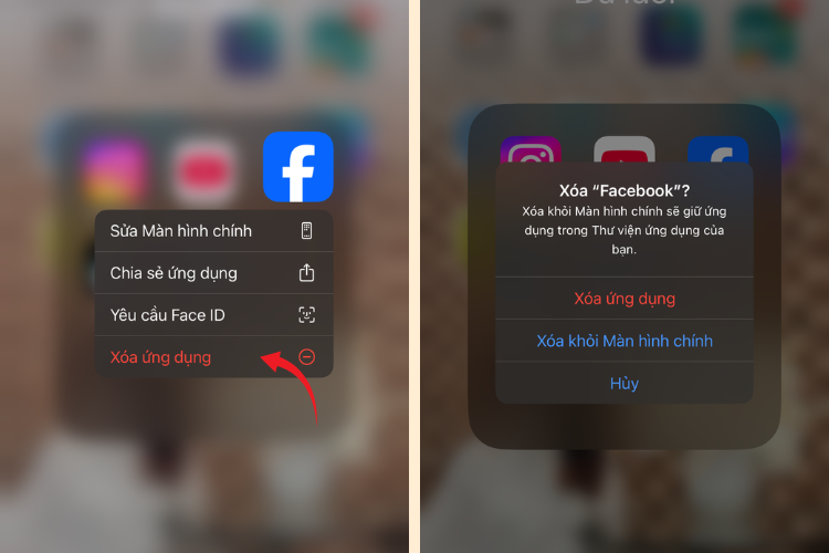 Gỡ và cài đặt lại ứng dụng Facebook