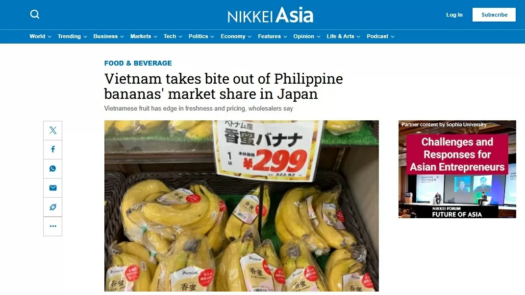 Báo Nhật Bản đề cao hoa quả Việt Nam tại thị trường nước này