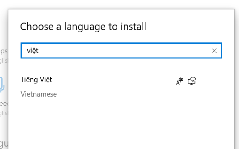 Bạn click vào và chọn “Vietnamese”.