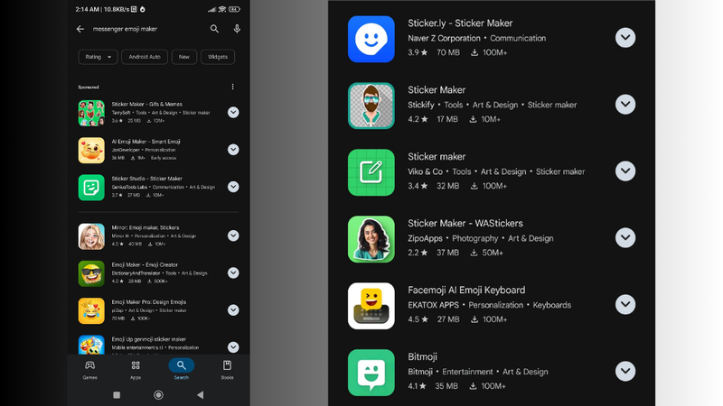 Ứng dụng chuyên dùng để tạo icon chat cá nhân