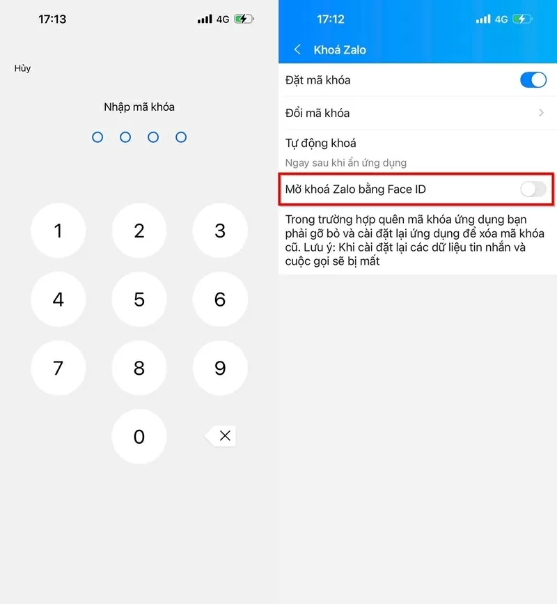Chọn Mở khóa bằng vân tay/khuôn mặt để hoàn tất. Chọn Mở khóa bằng vân tay/khuôn mặt để hoàn tất.