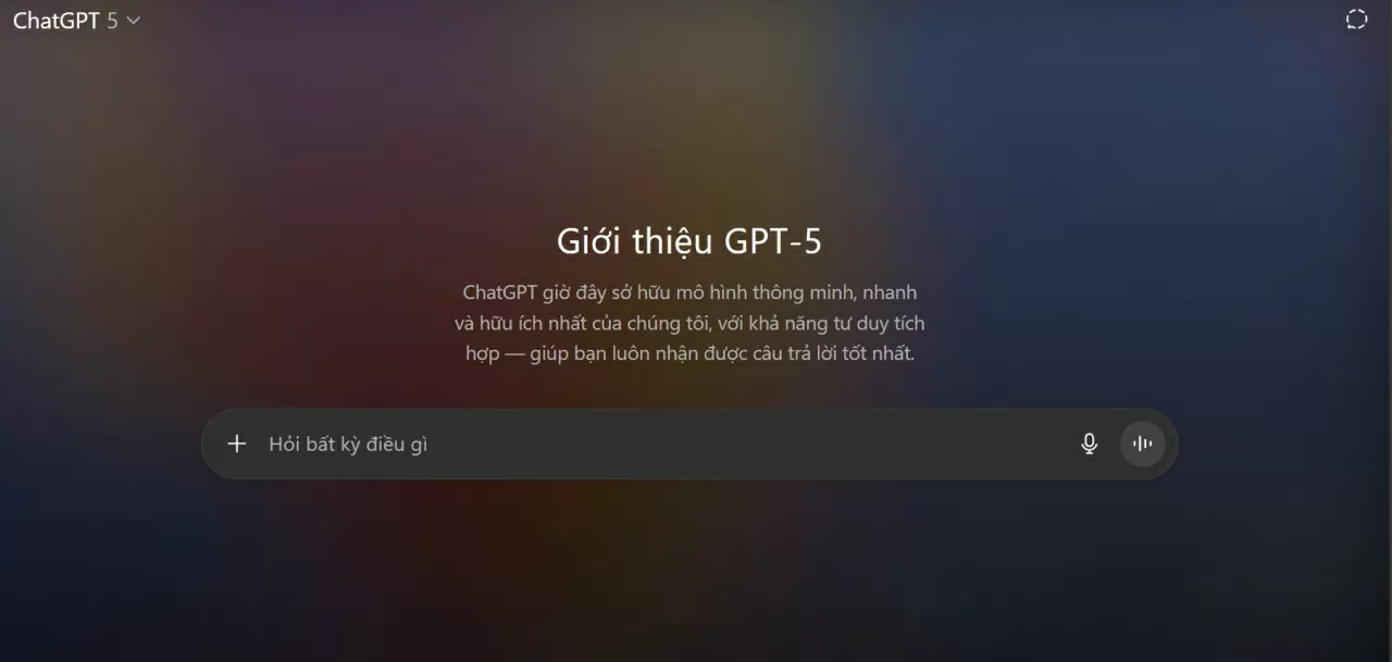 Khi hoàn tất, giao diện GPT-5 sẽ xuất hiện