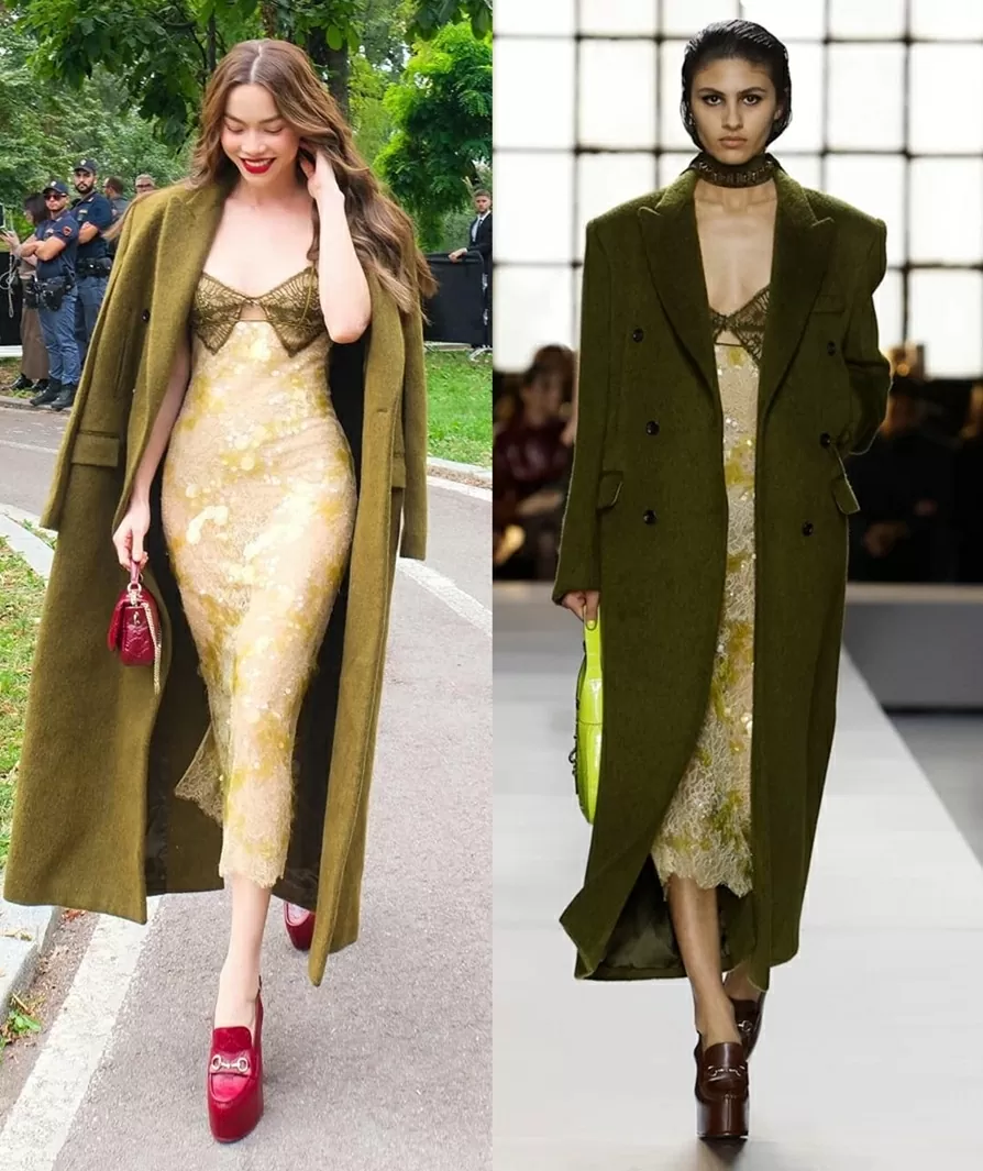 Ca sĩ Hồ Ngọc Hà diện thời trang Gucci đẹp không kém mẫu hãng trên sàn diễn