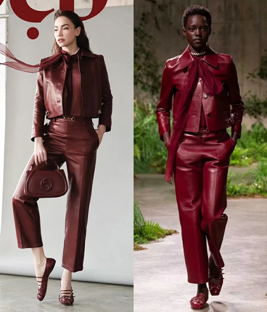Ca sĩ Hồ Ngọc Hà diện thời trang Gucci đẹp không kém mẫu hãng trên sàn diễn
