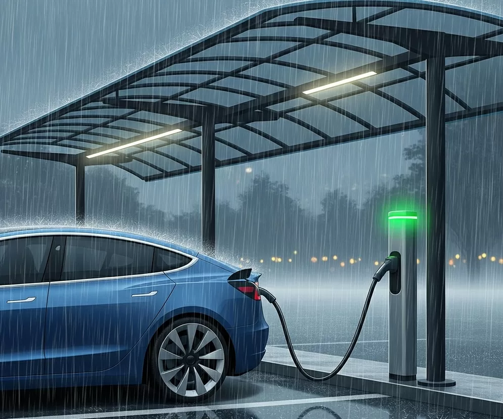 Có an toàn khi sạc xe plug-in hybrid hay sạc xe điện trong điều kiện ẩm ướt không?