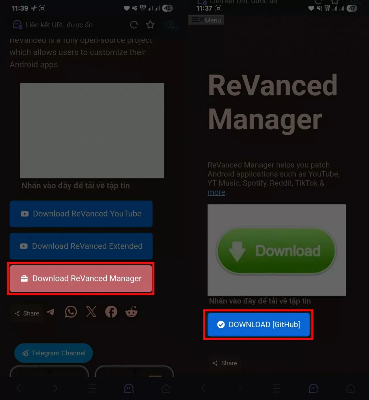 Bạn nên cài thêm ReVanced Manager.