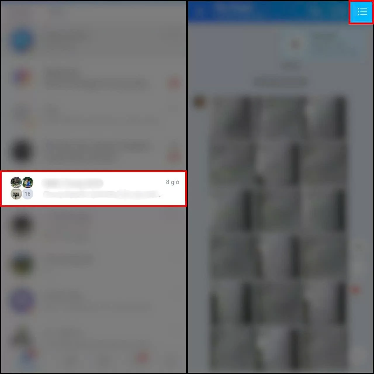 Nhấn vào biểu tượng ba dấu gạch ngang Nhấn vào biểu tượng ba dấu gạch ngang