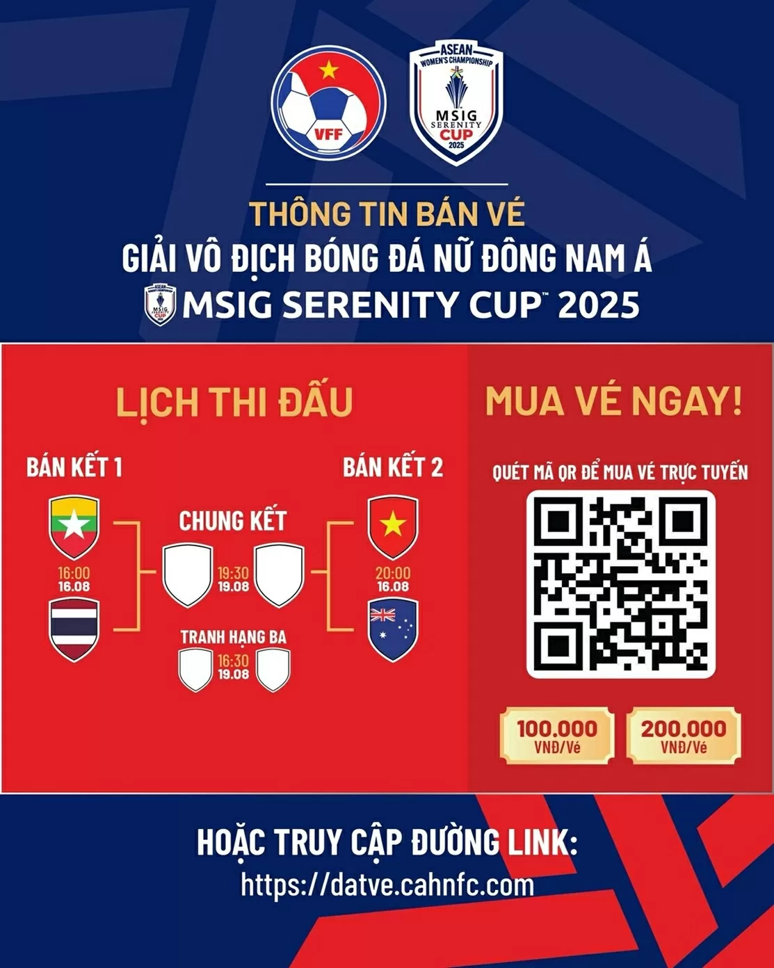 Đội tuyển nữ Việt Nam gặp U23 Australia ở bán kết giải Đông Nam Á 2025