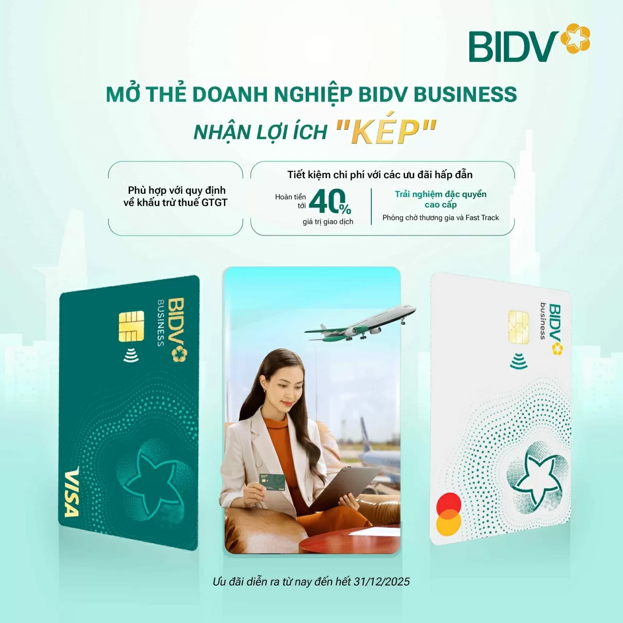 Nhiều lợi ích từ thẻ doanh nghiệp BIDV Business Nhiều lợi ích từ thẻ doanh nghiệp BIDV Business