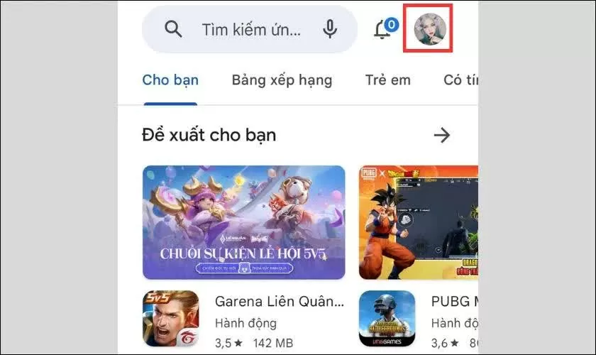 Mở Play Store