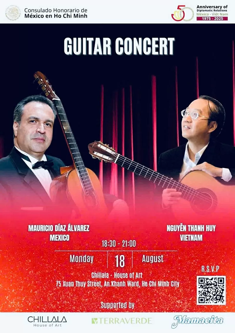 Đêm nhạc 'Guitar Concert' - Tăng cường kết nối hai nền văn hoá Việt Nam và Mexico Đêm nhạc 'Guitar Concert' - Tăng cường kết nối hai nền văn hoá Việt Nam và Mexico