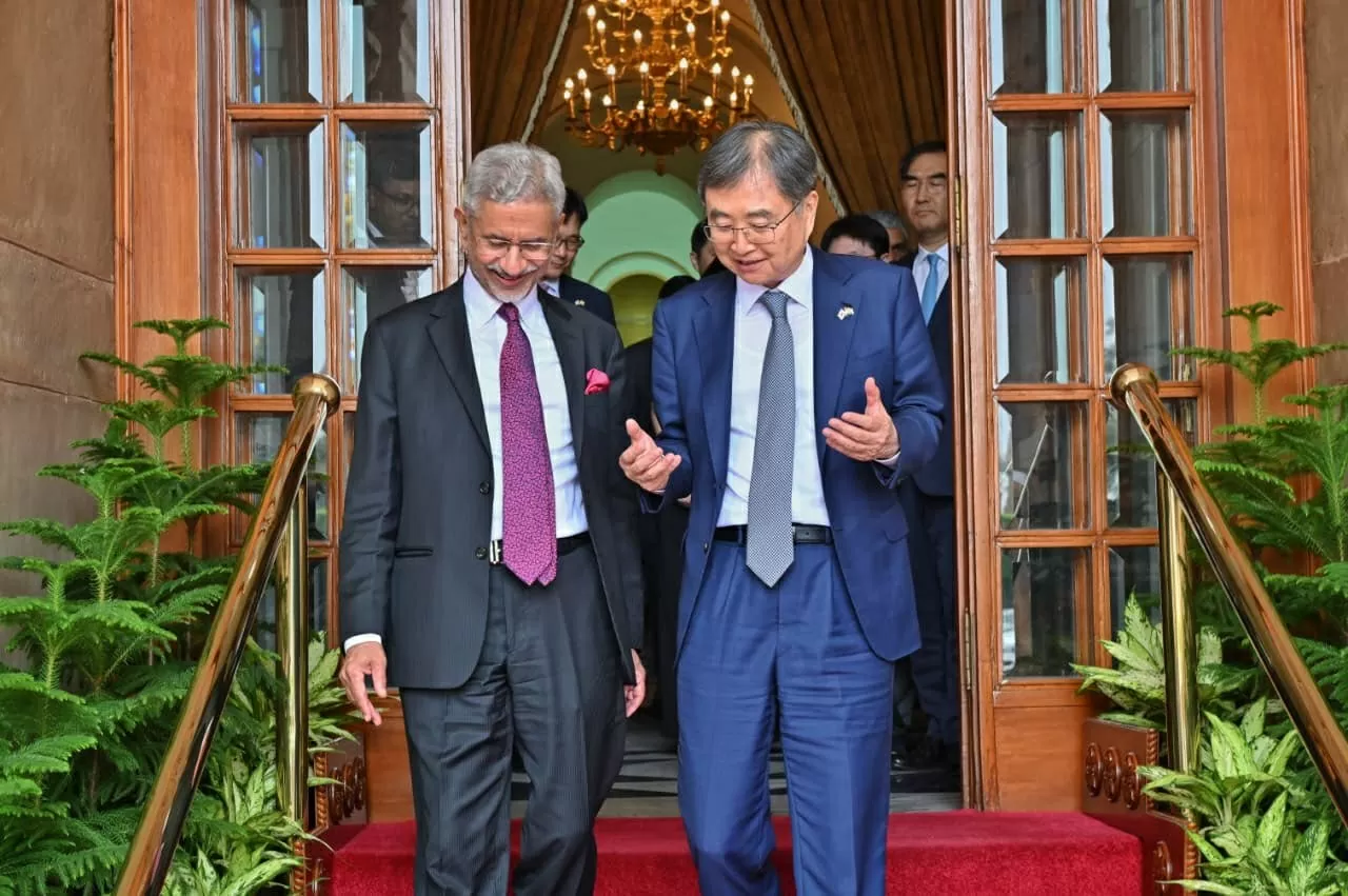 Ngoại trưởng Ấn Độ S. Jaishankar và người đồng cấp Hàn Quốc Cho Hyun tại New Delhi ngày 16/8/2025. (Nguồn: X)