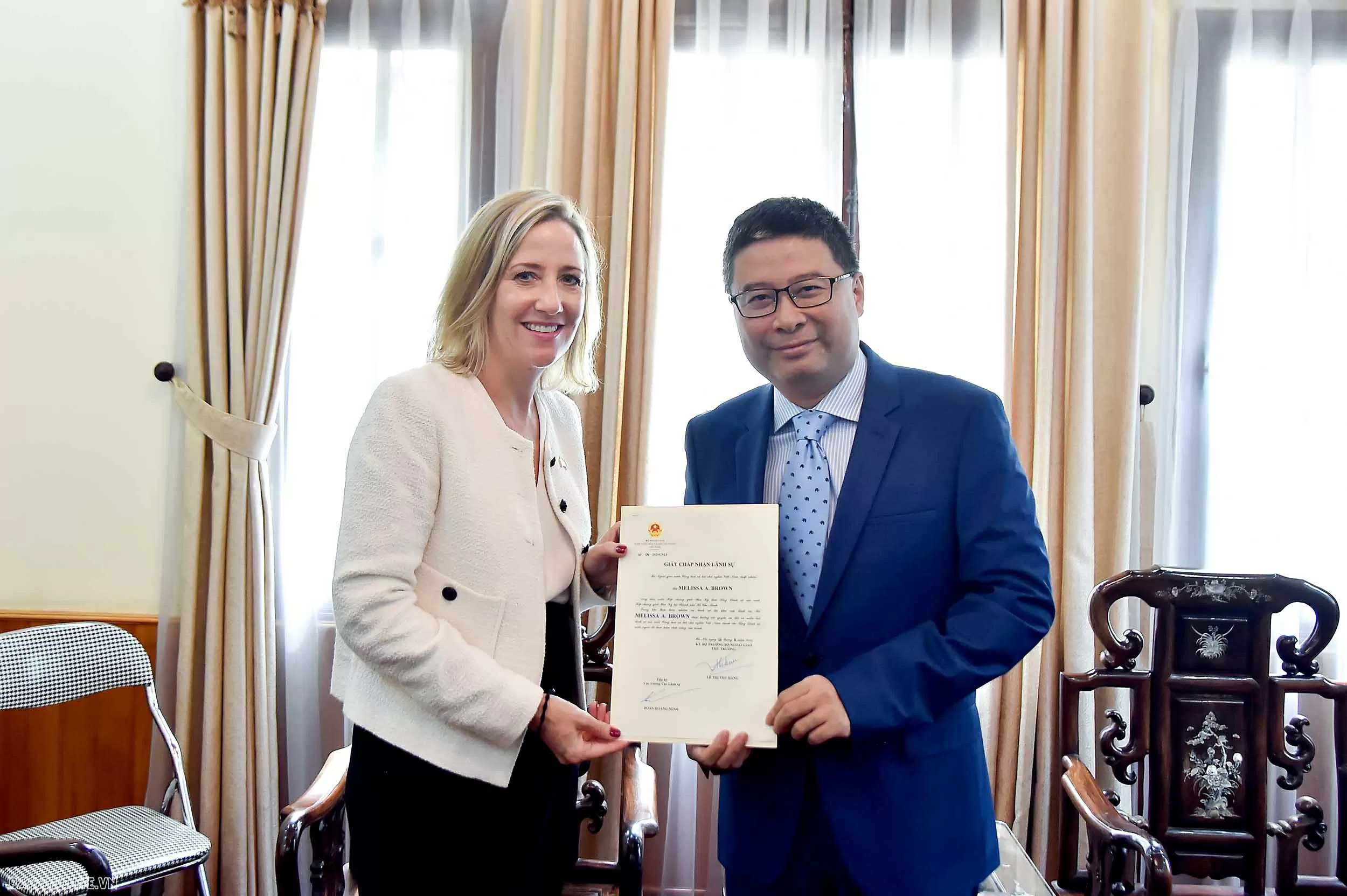 Trao Giấy chấp nhận lãnh sự cho tân Tổng lãnh sự Hoa Kỳ tại TP. Hồ Chí Minh