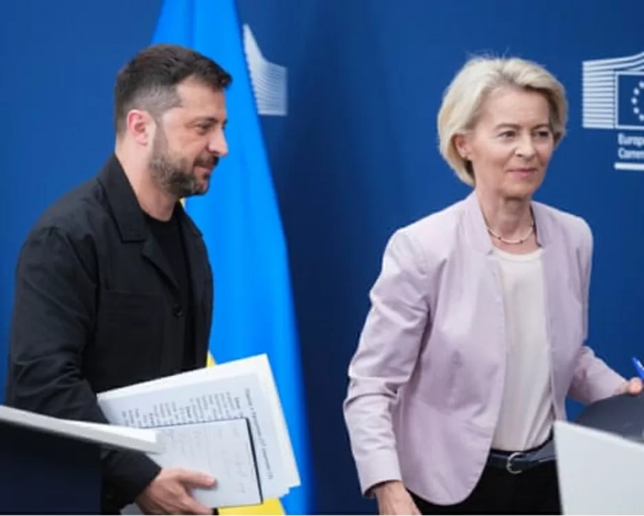 Volodymy Zelensky và Ursula von der Leyen tại Brussels vào ngày 17/8. (Nguồn: Getty Images)