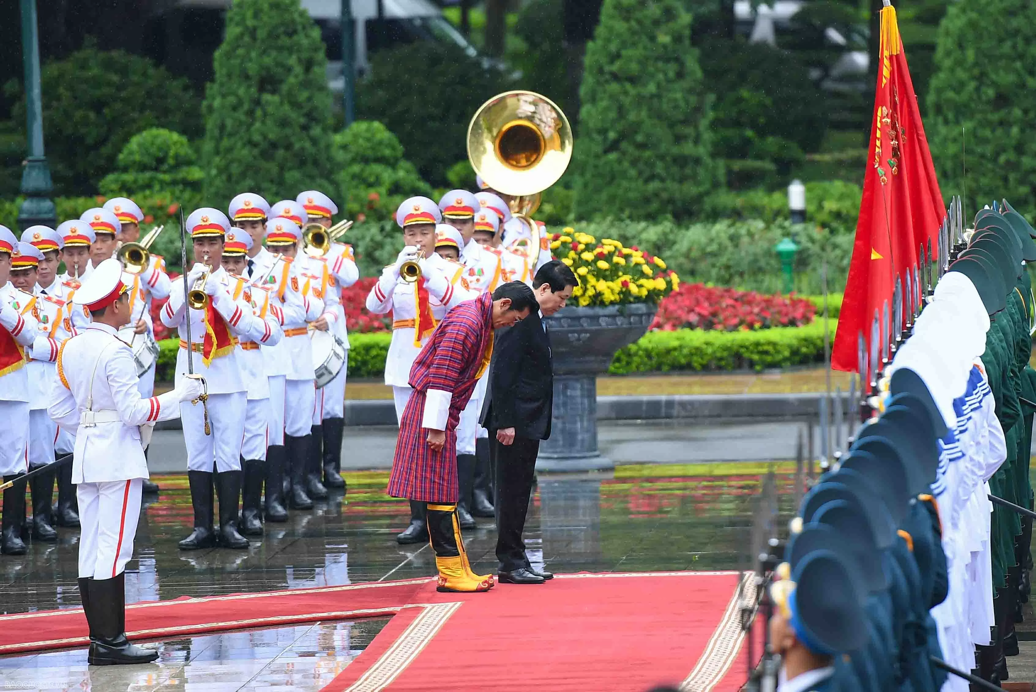 Lễ đón chính thức Quốc vương Buhtan và Hoàng hậu