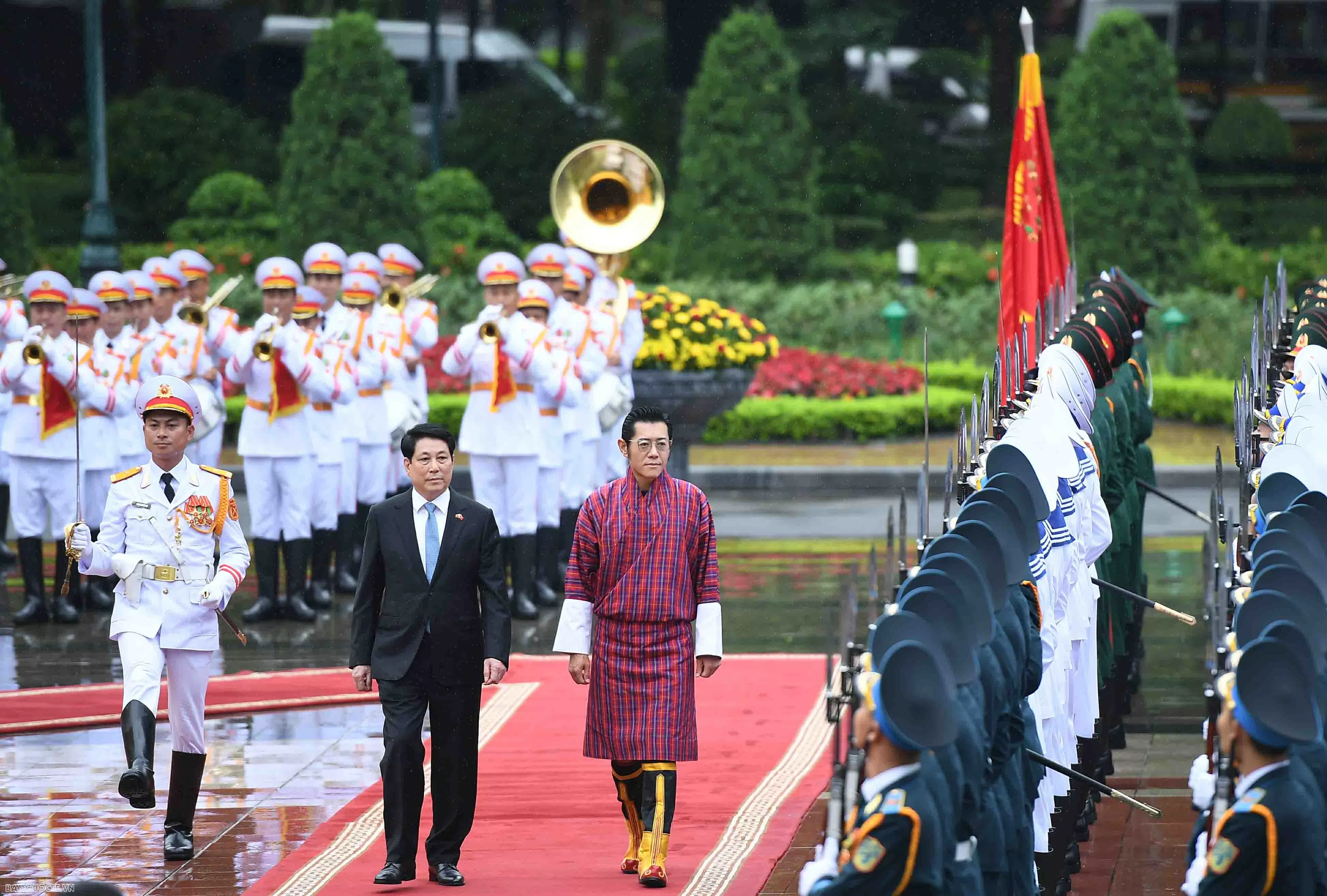 Lễ đón chính thức Quốc vương Buhtan và Hoàng hậu