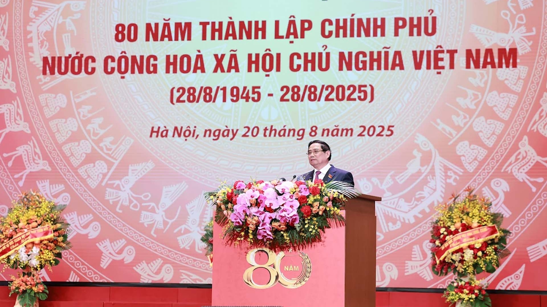 Diễn văn kỷ niệm 80 năm thành lập Chính phủ do Thủ tướng Phạm Minh Chính trình bày