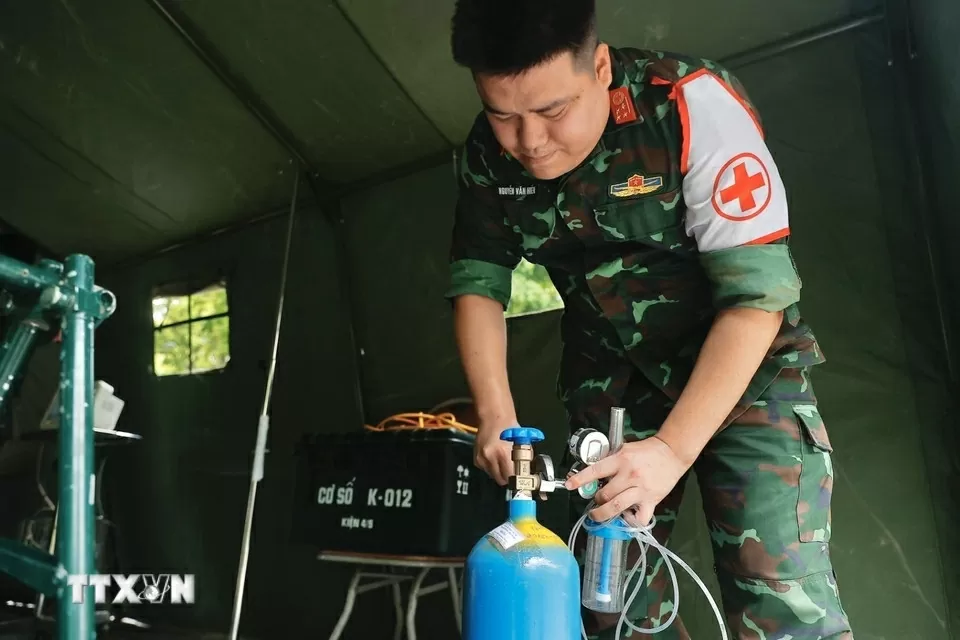 Lực lượng quân y sẵn sàng công tác sơ cứu, cấp cứu, phòng chống dịch dịp Đại lễ A80