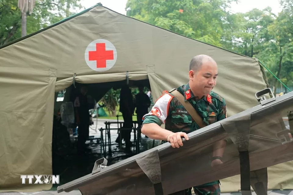 Lực lượng quân y sẵn sàng công tác sơ cứu, cấp cứu, phòng chống dịch dịp Đại lễ A80