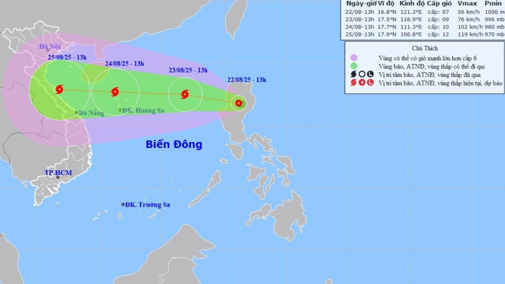 du bao dien bien ap thap nhiet doi cuong do manh len thanh bao tren vung bien phia bac dac khu hoang sa gio giat cap 14