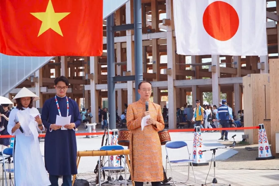 Ông Lê Ngọc Định , Trưởng Ban tổ chức phát biểu khai mạc sự kiện tại Expo Osaka, Nhật Bản 2025.