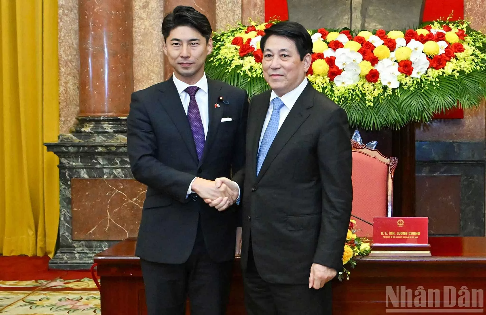 Chủ tịch nước Lương Cường tiếp Trưởng ban Thanh niên Đảng Dân chủ tự do Nhật Bản