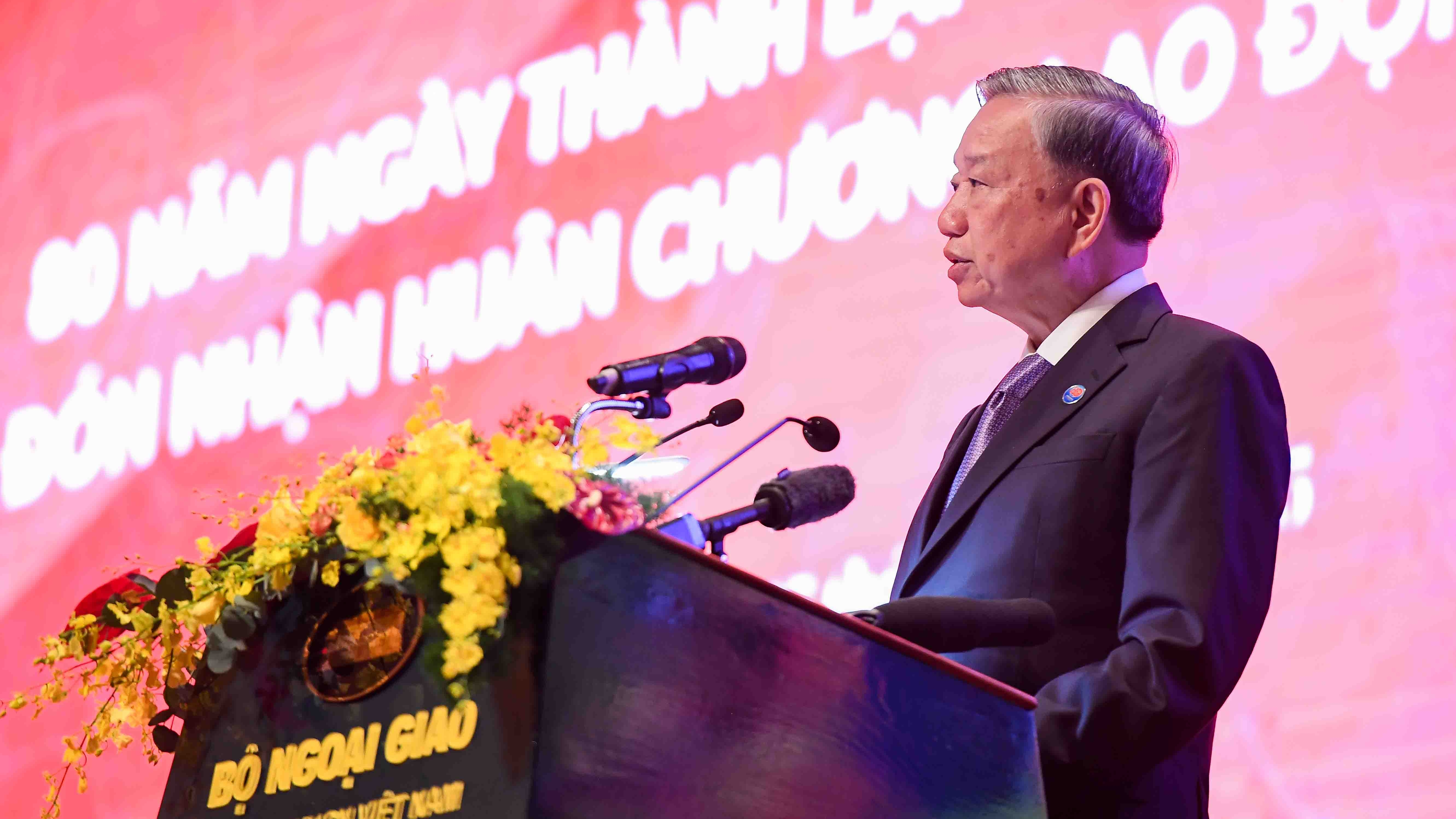 Toàn văn phát biểu của Tổng Bí thư Tô Lâm tại Lễ kỷ niệm 80 năm Ngày thành lập ngành Ngoại giao