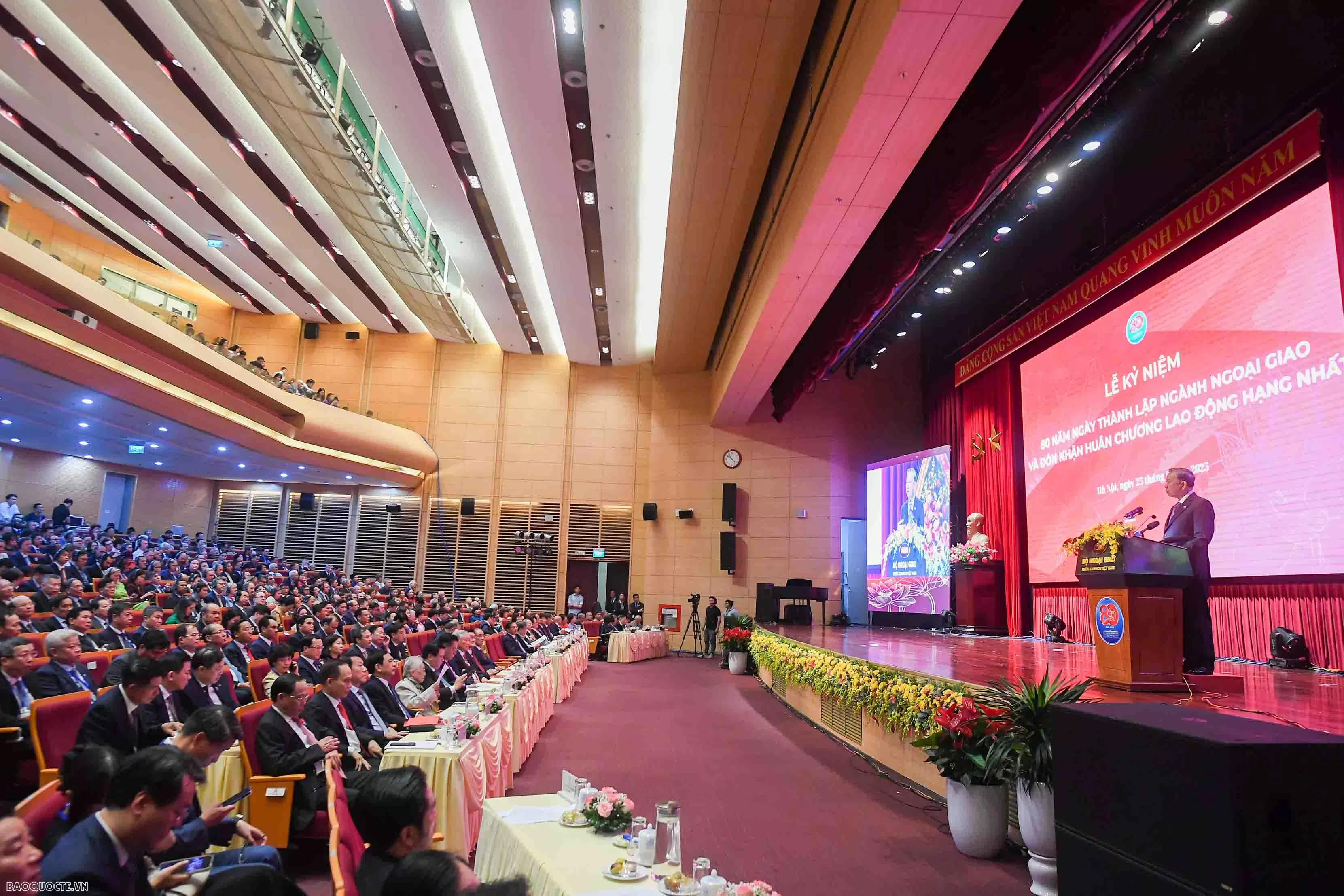 Tổng Bí thư Tô Lâm phát biểu tại lễ kỷ niệm. (Ảnh: Nguyễn Hồng)