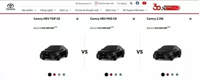 Giá xe Toyota Camry mới Giá xe Toyota Camry mới