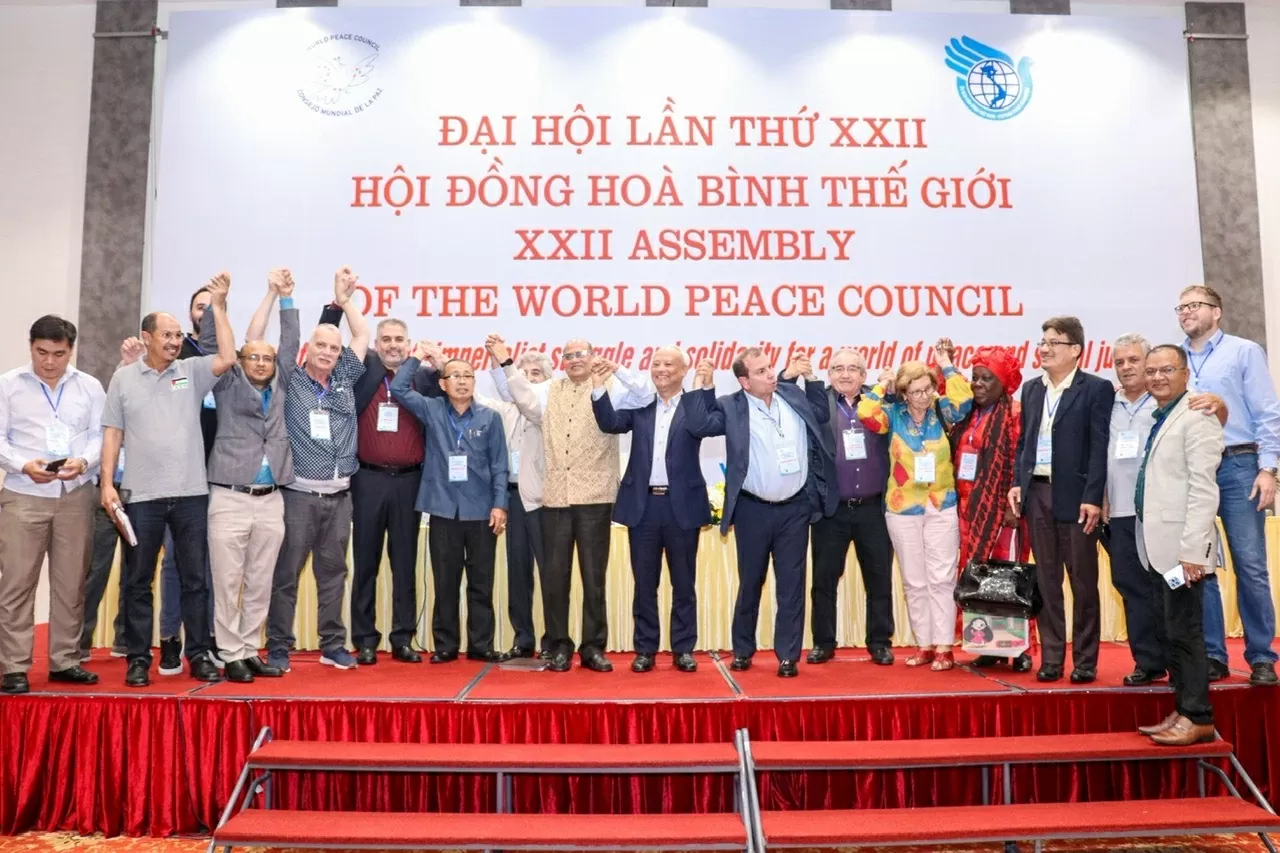 Đại hội lần thứ 22 Hội đồng Hòa bình thế giới do Liên hiệp các tổ chức hữu nghị Việt Nam, Ủy ban Hòa bình Việt Nam phối hợp Hội đồng Hòa bình thế giới tổ chức (11/2022). Đại hội lần thứ 22 Hội đồng Hòa bình thế giới do Liên hiệp các tổ chức hữu nghị Việt Nam, Ủy ban Hòa bình Việt Nam phối hợp Hội đồng Hòa bình thế giới tổ chức (11/2022).