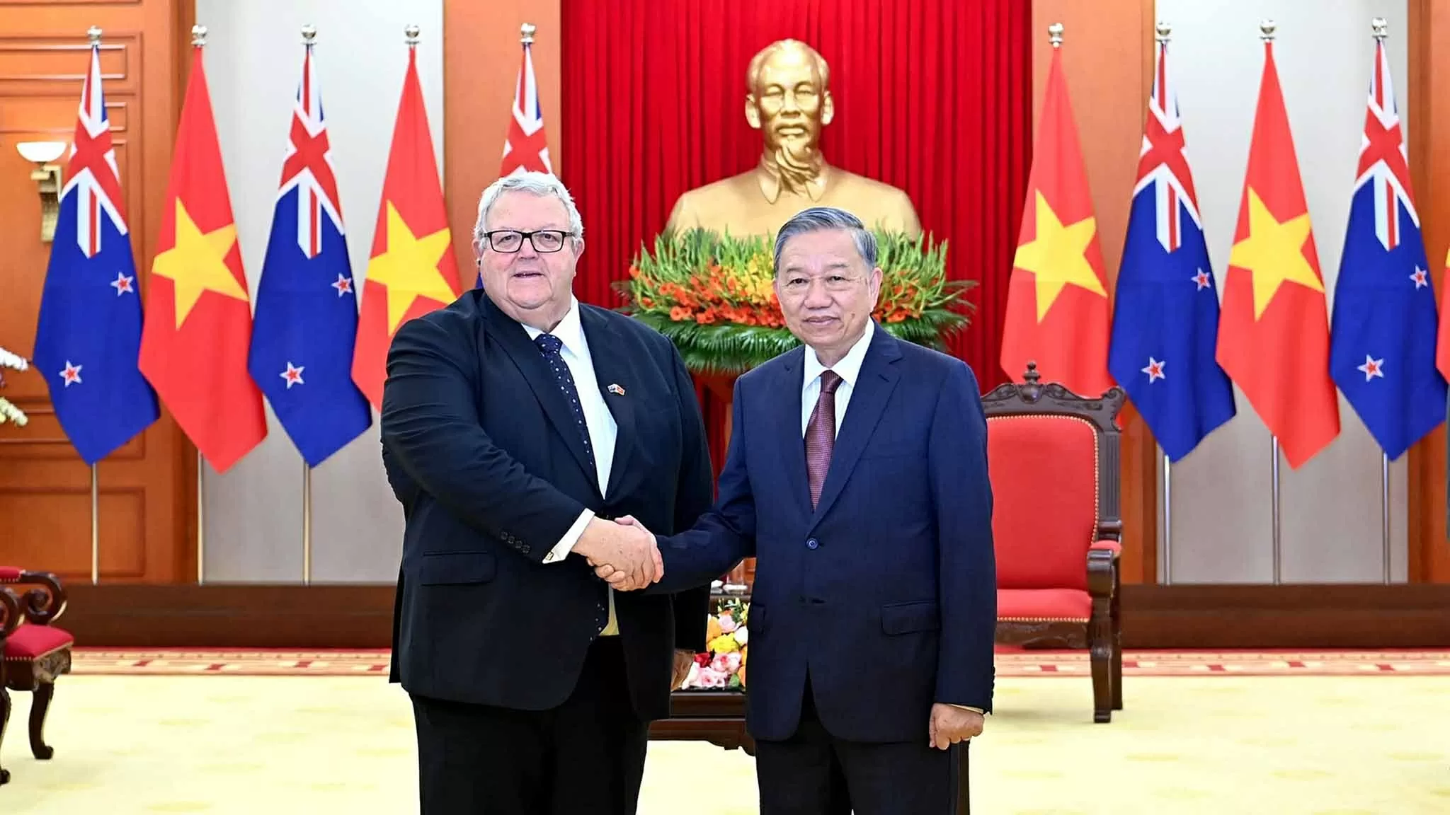 Tổng Bí thư Tô Lâm tiếp Chủ tịch Quốc hội New Zealand Gerry Brownlee