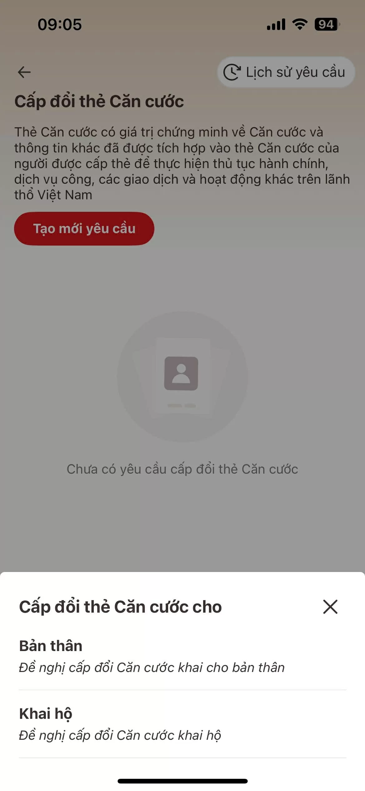 Hướng dẫn đổi thẻ căn cước trên ứng dụng VNeID theo địa chỉ mới