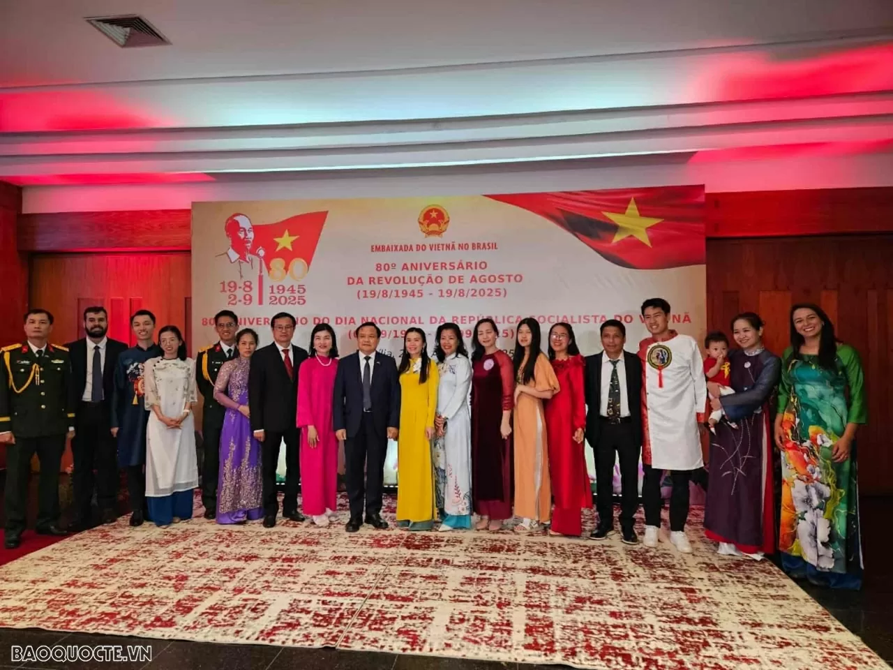 Đại sứ quán Việt Nam tại Brazil long trọng tổ chức Lễ kỷ niệm 80 năm Cách mạng tháng Tám và Quốc khánh 2/9