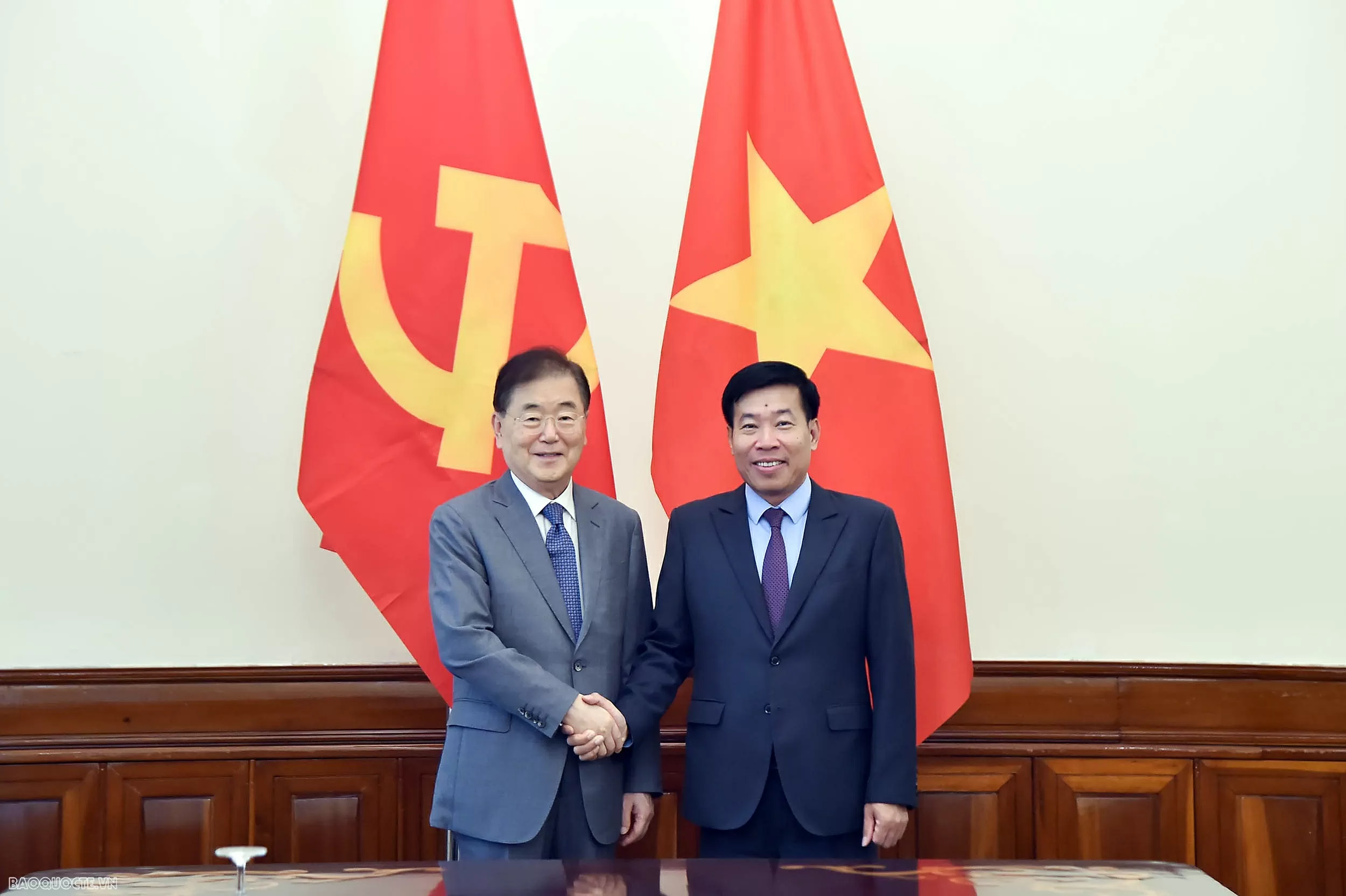 Đoàn Ban Lãnh đạo Hội nghị quốc tế các đảng chính trị châu Á thăm làm việc tại Việt Nam và tham dự Lễ kỷ niệm 80 năm Cách mạng Tháng Tám và Quốc khánh 02/9 Thứ trưởng Nguyễn Mạnh Cường tiếp Ban Lãnh đạo Hội nghị quốc tế các đảng chính trị châu Á
