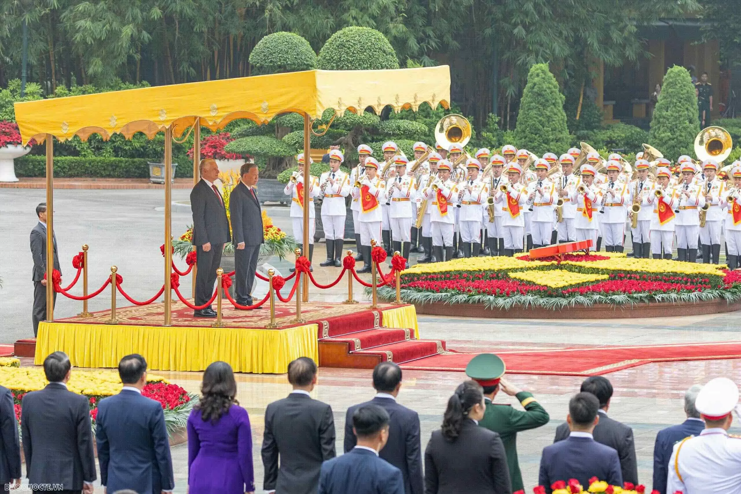 Lễ đón chính thức Bí thư thứ nhất, Chủ tịch nước Cuba và Phu nhân